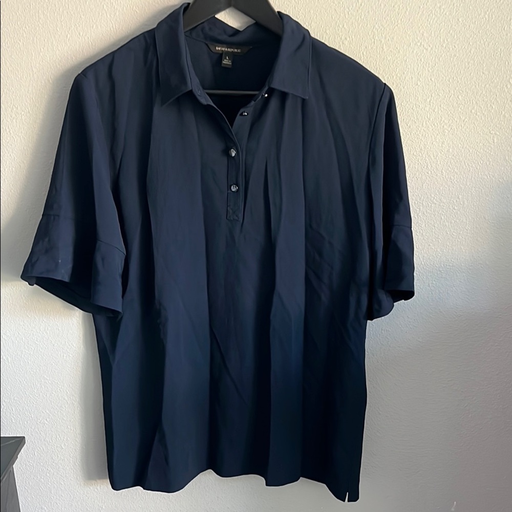Navy Women’s BR Shirt with Flare Sleeves